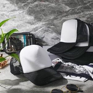 6 Pack WHITE Blank front Baseball Cap